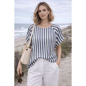 Coastal Chic Gibson Latimer Stripe Top | Quiet Luxury| XL | EUC